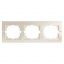 Рамка 3-ная горизонтальная жемчужно-белый металлик DERIY Lezard 702-3000-148 Ровно