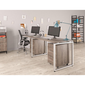 Двойной стол офисный Loft-design Q-135-2 дуб-палена