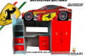 Кровать машина чердак машинка Феррари Ferrari со столом и шкафом