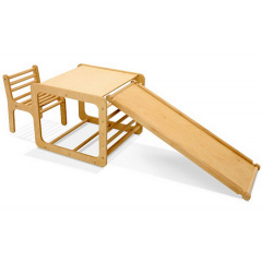 Дитячий столик стільчик гірка Sportbaby Кубик комплект 3в1 дерев'яний для творчості малюка Чернівці