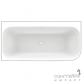 Пристінна ванна з литого каменю Balteco Como CL RAL 170 біла лівостороння всередині/кольорова зовні