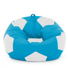 Кресло мешок Мяч Оксфорд 120см Студия Комфорта размер Большой Голубой + Белый