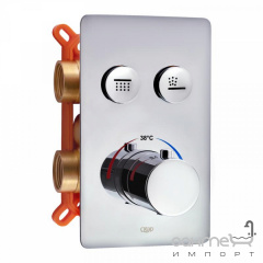 Змішувач-термостат для ванни/душа прихованого монтажу на два споживачі Q-tap Votice QTVOT6442T105NKC хром Іршава