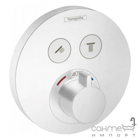 Змішувач термостат прихованого монтажу на 2 споживача Hansgrohe Shower Select S 15743700 білий матовий