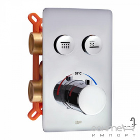 Смеситель-термостат для ванны/душа скрытого монтажа на два потребителя Q-tap Votice QTVOT6442T105NKC хром