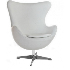 Кресло дизайнерское SDM Эгг (Egg) с наклонной спинкой Белый (hub_HvMK39065) Тернопіль