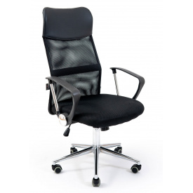 Офисное кресло руководителя Richman Ультра Хром М1 Tilt Сетка + PU Черное