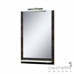 Зеркало для ванной комнаты СанСервис Sirius Lux-60 со стеклянной полкой и светильником орфео светлый бежевый Балаклея