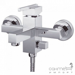 Настінний змішувач для ванни з душовим комплектом Clever Platinum Saona 96024 Хром Суми