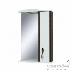 Зеркало для ванной комнаты СанСервис Sirius-60 со шкафчиком справа винтаж темный венге Днепр
