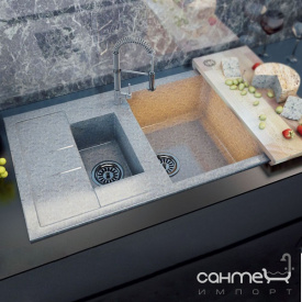 Кухонная мойка Moko Milano Premium Marmo Elegante чаша справа