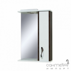 Зеркало для ванной комнаты СанСервис Sirius-60 со шкафчиком справа винтаж темный венге