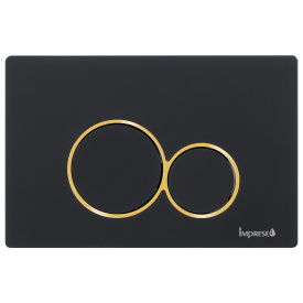 IMPRESE i7117 клавиша смыва черный soft-touch вставка золото пластик