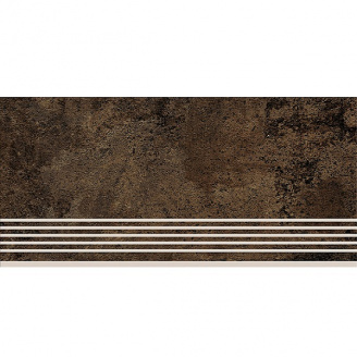Керамогранитная плитка для ступеней Cersanit Lukas Brown Steptread 29,8х59,8 см
