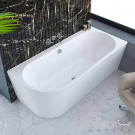 Асиметрична акрилова ванна з панеллю та сифоном Kolpa-San Dream L 180x80 SP біла лівостороння