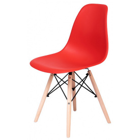 Пластиковый стул Richman Жаклин красный с деревянными ножками
