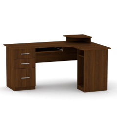 Офісний кутовий стіл Компаніт СУ-3 1600х1100х756 мм лдсп горіх-темний Черкаси