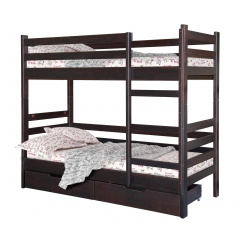 Двоярусне дитяче ліжко Меблі-Сервіс Тона 80х190 см дерев'яние з бука темний-горіх Тячів