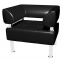 Офисное мягкое кресло Sentenzo Тонус 800x600х700 мм на хром ножках в черном кожзаме с подлокотниками Полтава