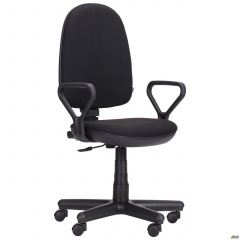 Офісне крісло Комфорт АМФ-Нью чорне на коліщатках для персоналу Нове