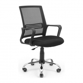 Кресло офисное Джина Richman хром спинка-сетка черная