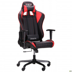 Комп'ютерне крісло AMF VR Racer Shepard чорний-червоний спорт стиль Нова Прага