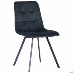 Мягкий стул обеденный Harlem 850х460х560 мм черные ножки велюр темно-зеленый Киев
