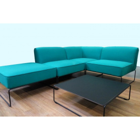 Модульный диван и столик Cruzo Диас 244х84 см зеленый для террасы посетителей