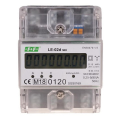 Трифазний лічильник електроенергії F&F LE-02D 3х230/400В 3х63А Жмеринка