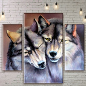 Модульная картина Волки ADJ0158 размер 150 х 180 см