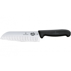 Нож кухонный Victorinox Fibrox Santoku 170 мм рифленый Черный (5.2523.17) Ивано-Франковск
