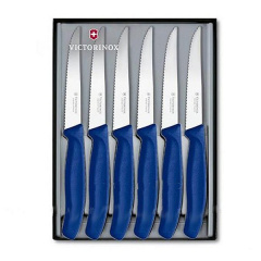 Набор кухонных ножей для стейка Victorinox Swiss Classic Steak Set 6 шт Синие (6.7232.6) Львів