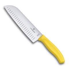 Кухонный нож Victorinox Santoku 17 см Желтый (6.8526.17L8B) Київ