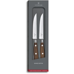 Набор кухонных ножей Victorinox Grand Maitre Wood Steak Set 120 мм дерево 2 шт. (7.7240.2W) Львів