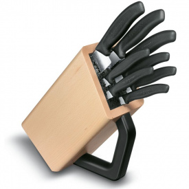Набор кухонных ножей и подставки Victorinox Swiss Classic Cutlery Block 9 предметов Черные (6.7173.8)