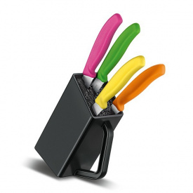 Набор кухонных ножей Victorinox Swiss Classic Cutlery Block Steak Pizza 5 предметов Разноцветные (6.7126.4)