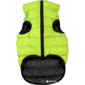 Двусторонняя курточка для больших собак Airy Vest L 55 Салатово-черная (2570)