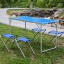 Раскладной туристический стол для пикника со стульями набор туристический в чемодане складной стол и 4 стула Easy Campi Синий Херсон