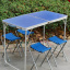 Раскладной туристический стол для пикника со стульями набор туристический в чемодане складной стол и 4 стула Easy Campi Синий Херсон