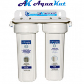 Aquakut Фильтр под мойку двухступенчатый FPR-2 ПРЕМИУМ (двойные уплотнения к колбе и фитинг ССК) 10214