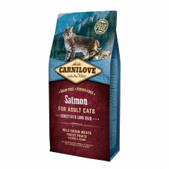 Сухой корм для взрослых кошек с чувствительным пищеварением Carnilove Salmon Sensitive & Long Hair 6 кг (8595602512270) Київ