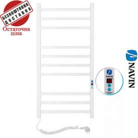 Полотенцесушитель Электро Navin Loft 50*100 Digital, таймер Белый, Левый (углеродистая сталь) Украина