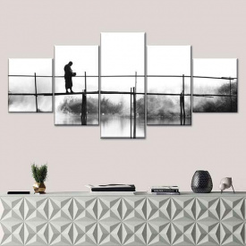 Модульная картина из пяти частей Art Studio Shop Силуэт на мосту 112x48 см (M5_M_91)