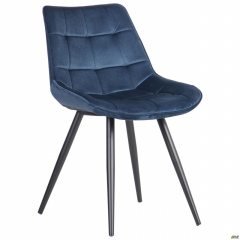 Стілець-крісло AMF Bree чорні металеві ніжки сині м'яке сидіння Львів