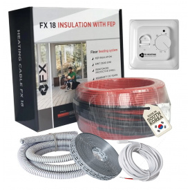 Комплект кабельный теплый пол в стяжку 1,5м2(12,5 мп) 225 ват Felix FX18 Premium греющий кабель
