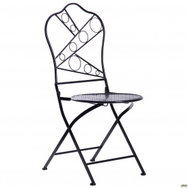 Металлический складной стул AMF Антиб черный для кафе на улицу в саду