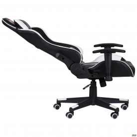 Кресло геймерское раскладное AMF VR Racer Dexter Laser черно-белое для игр за компьютером
