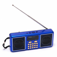 Портативный радиоприёмник аккумуляторный FM радио YUEGAN YG-1881US c SD-карта, MP3 плеер солнечная панель синий Переяслав-Хмельницький