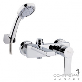 Смеситель для ванны с душевым гарнитуром Q-tap Form CRM 006 хром