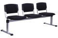 Секційні стільці AMF Призма-3 179 см алюм металкаркас сидіння тканина чорного кольору